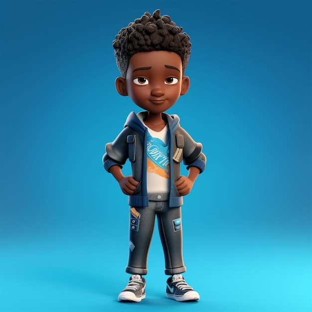 a black boy 3d character generated by Ai