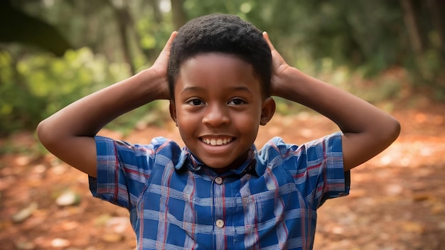 Black boy posing