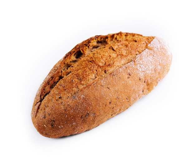 Black bread on isolated white background