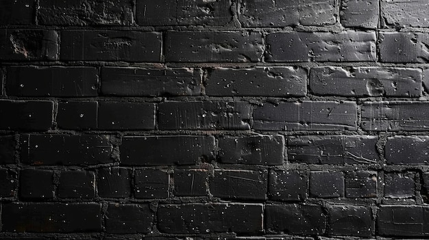 Photo black brick wall background texture