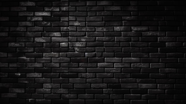 Black brick wall dark background for design Al generated