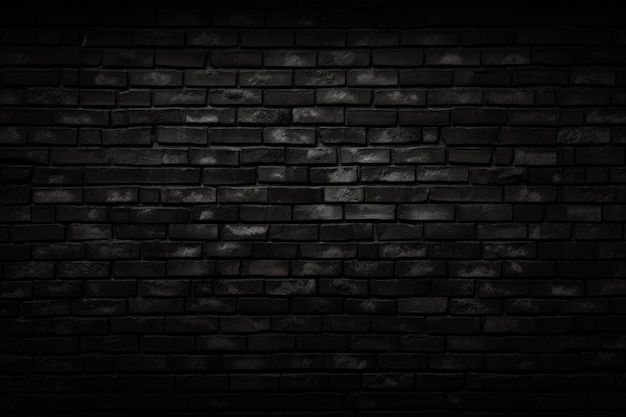 Photo black brick wall dark background for design
