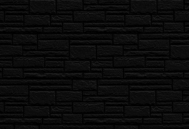 Black brick wall texture of building.