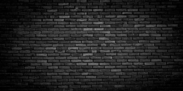 black brick wall texture for pattern background