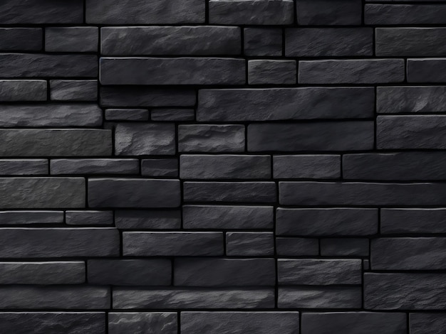 Черная кирпичная стена текстурированный фон