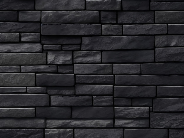 Black brick wall textured background