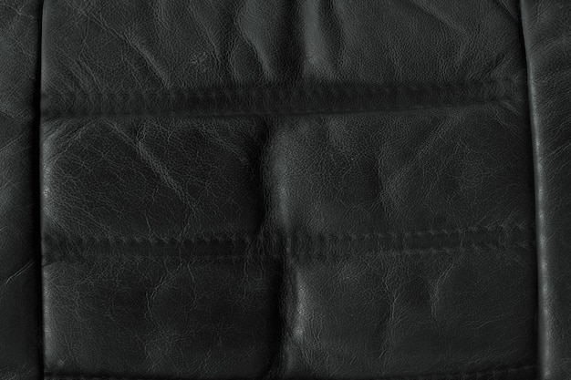 Black bright macro photo of texture of the genuine faux vegan leather