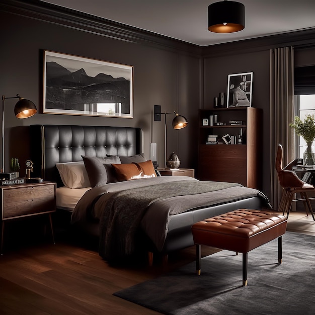 Black and Brown Bed Room Design