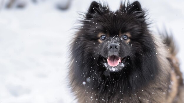 Black and Brown Dog Standing in the Snow