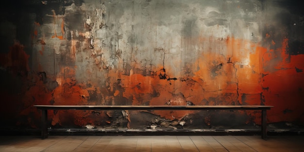 Black brown red orange horror background Interior room Concrete old wall floor Grunge Product display