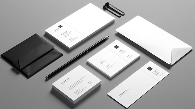 black and brown stationery mockup