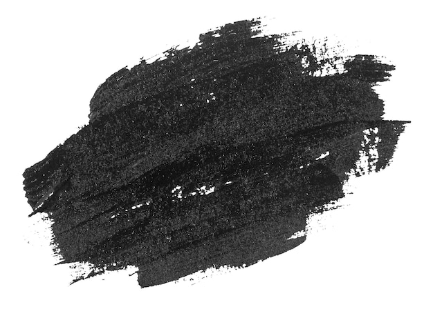 Photo black brush stroke isolated on white