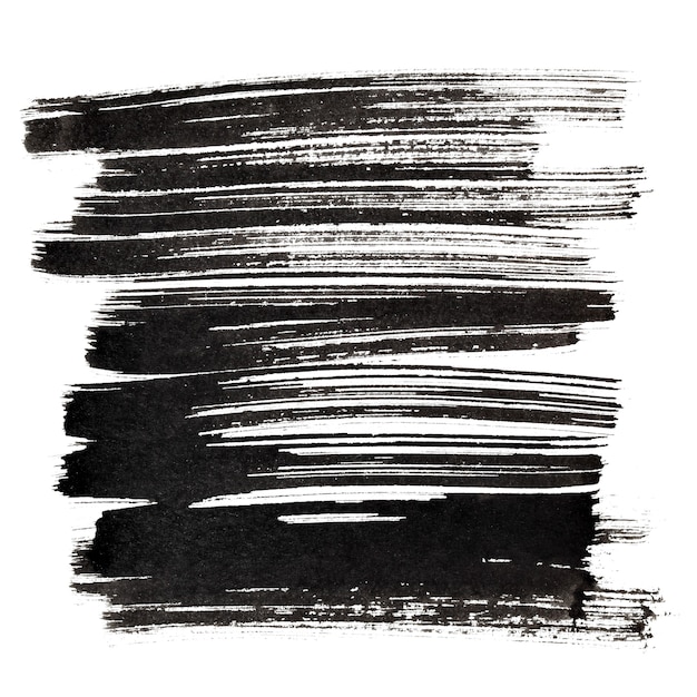 Black brush strokes isolated on the white background. Elements for your design