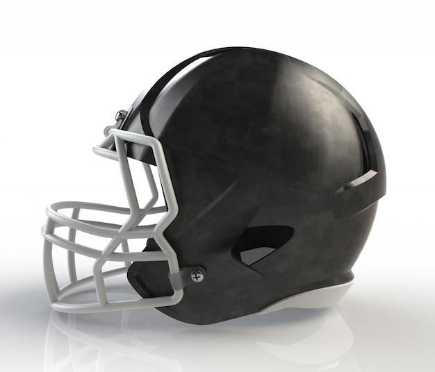 Premium Photo Black brushed galvanized american football helmet side view