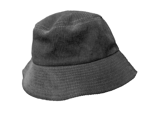 black bucket hat isolated on white background