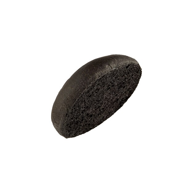 Foto panino hamburger nero vuoto isolato.