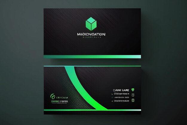 Black Business Card with green gradient