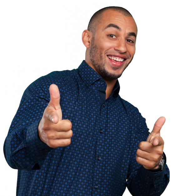 Black businessman happy expression