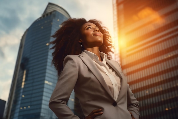 Black Businesswoman A Joyous Portrait of Success and Prosperity Generative Ai