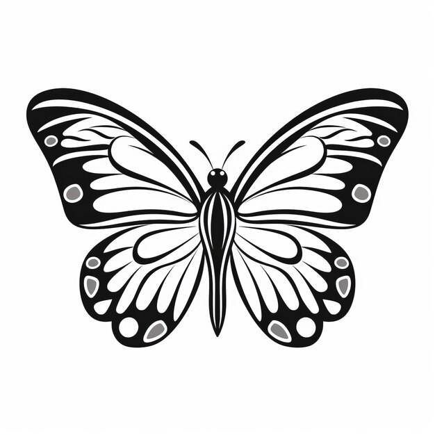 Black Butterfly Coloring Stencil Free Vector Art And Designs