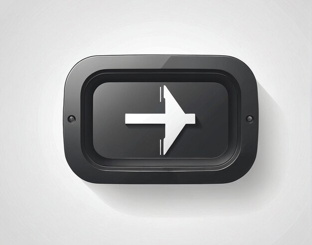 a black button with an arrow icon