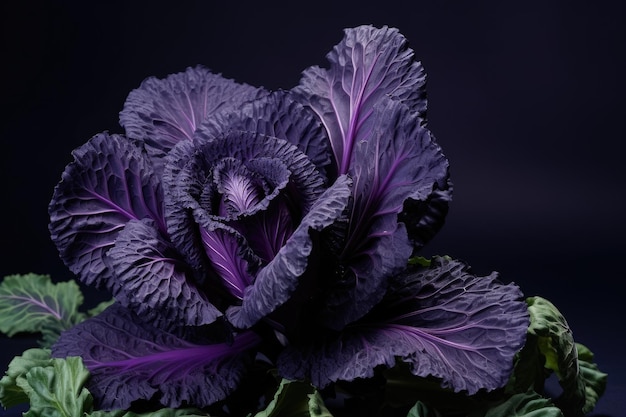 Black cabbage black isolated background