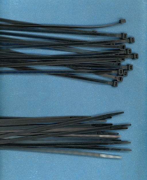 Black cable tie (aka hose ties or zip ties)