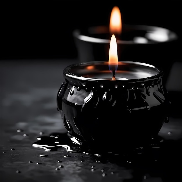 Photo black candle lite halloween