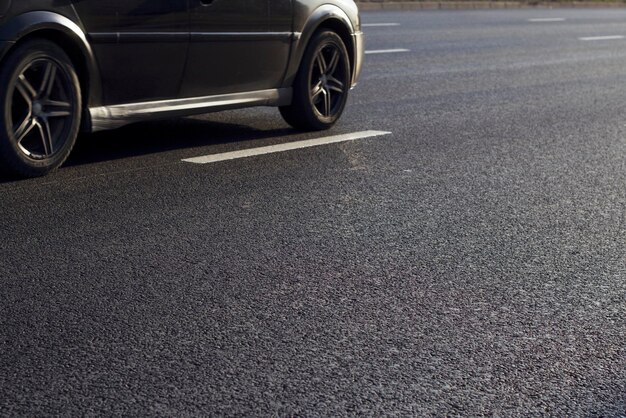 black car on the asphalt road