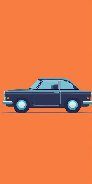 Black Car On Orange Background A Creative Commons Attribution Artwork