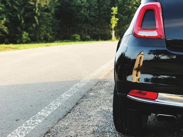 Black car on road