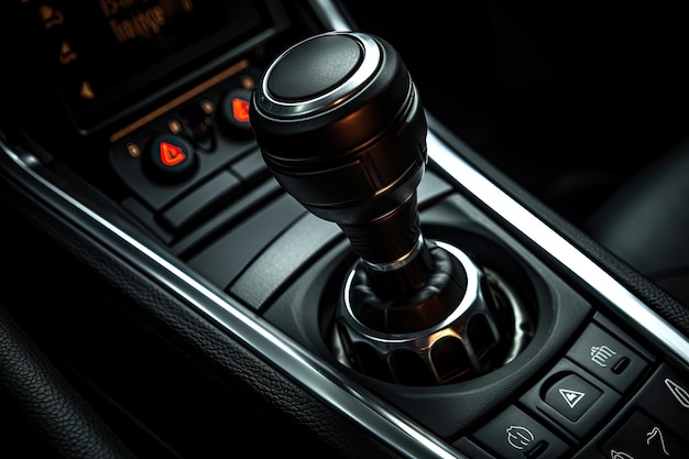 Photo black car with manual gearbox