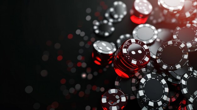 black casino background with copy space