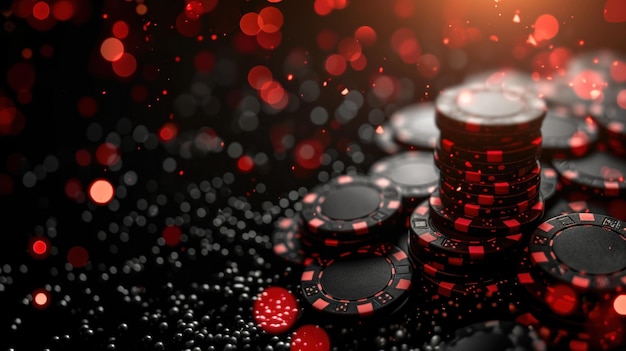 Photo black casino background with copy space