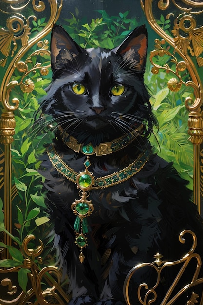 premium-ai-image-black-cat-art