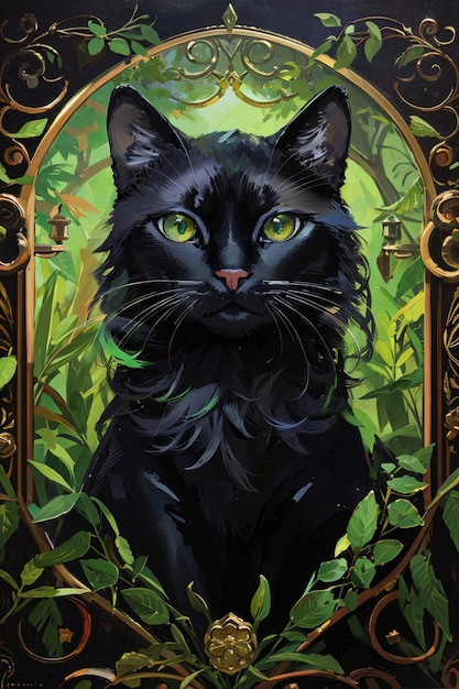 Black cat art