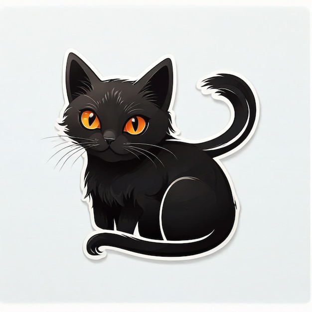 Black cat cartoon vector background