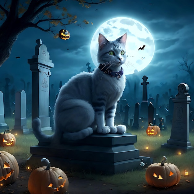 Black Cat Halloween Ai Generative