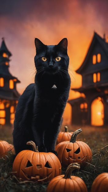 Black cat halloween