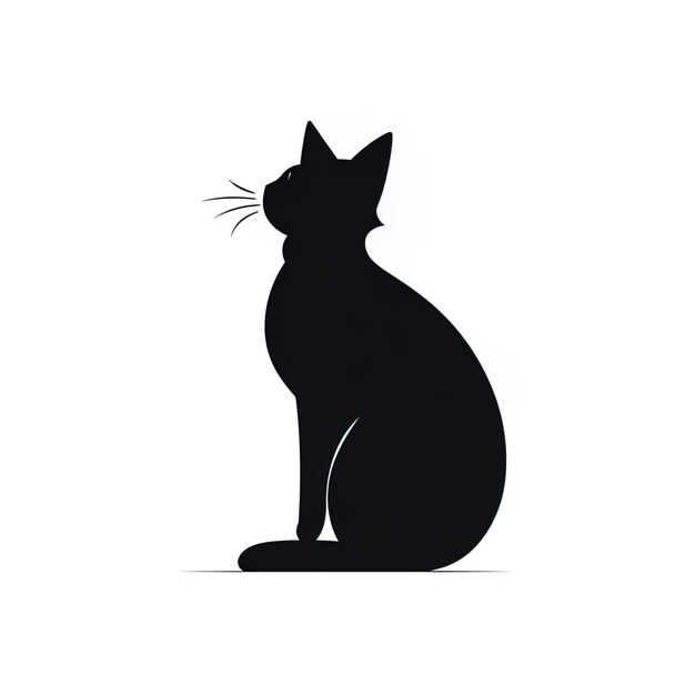 Photo black cat on isolated white background