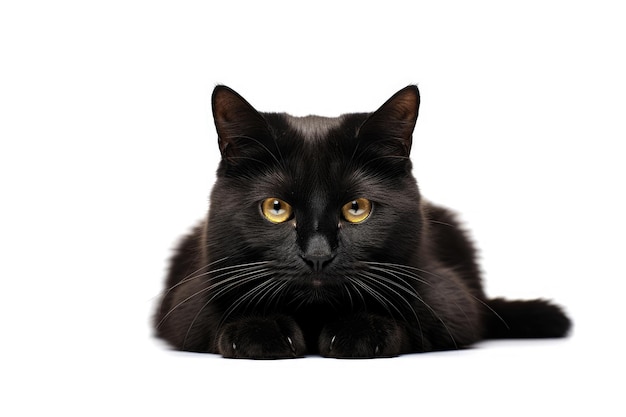 Black cat isolated