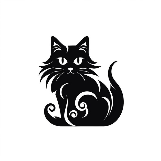 Black cat logo with the title'cat logo '