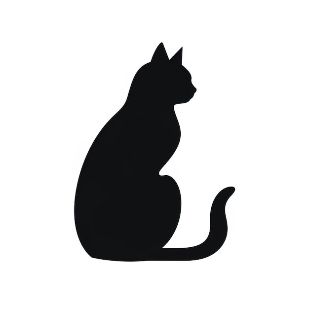 写真 孤立した白い背景の黒い猫