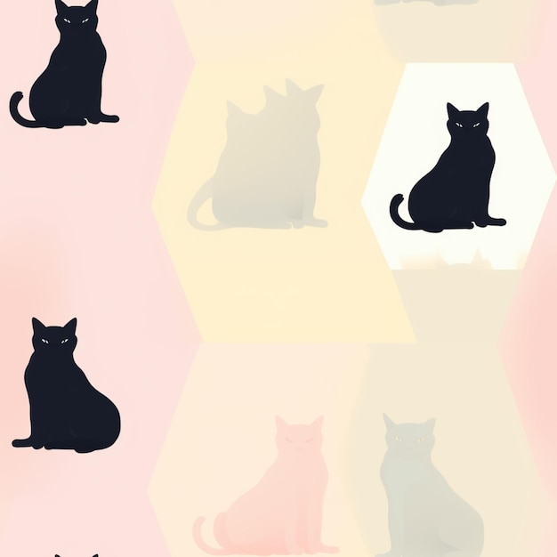 A black cat sits in a row of squares with the words " cat " on the bottom.