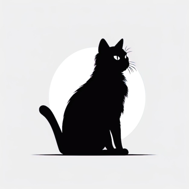 black cat on a white background