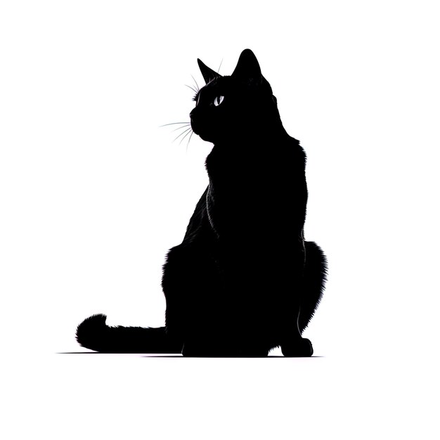 black cat on a white background