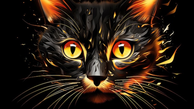 노란 눈 을 가진 검은 고양이
