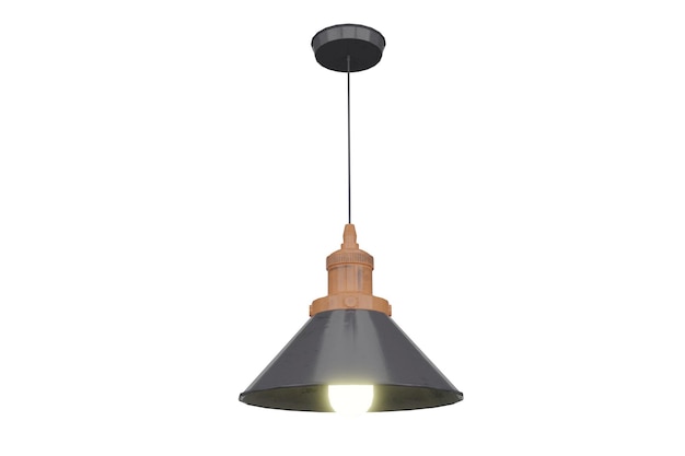 Photo black ceiling pendant lamp with lighting on