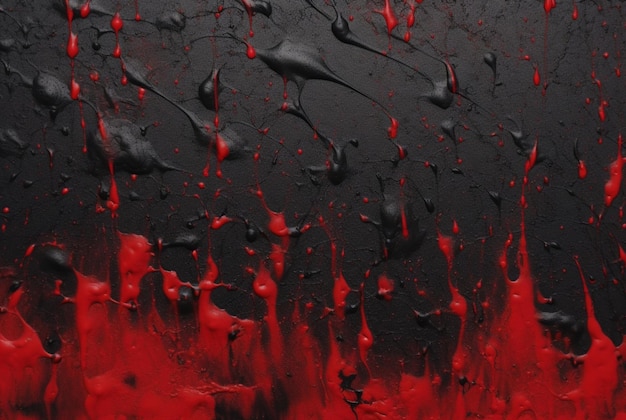 черный цементный фон с красными каплями или брызгами акварели