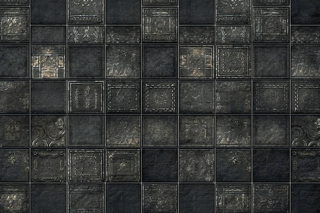 Black ceramic tile wall Seamless texture